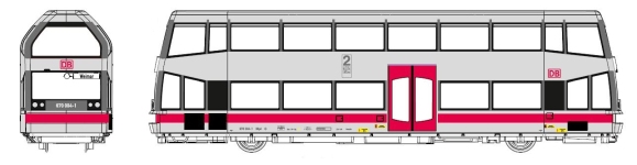 KRES 51047030 - H0 - Doppelstock-Schienenbus BR 670, DB, Ep. V